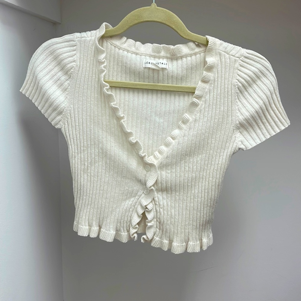 Cream xsmall crop top Aeropostal